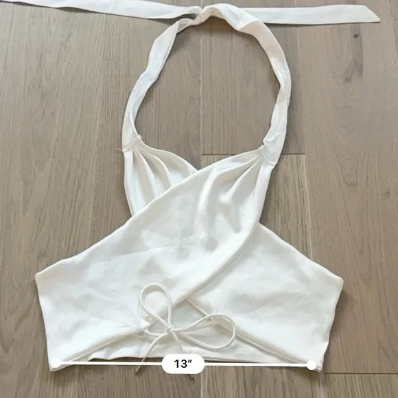 NWT White Wrap Top Small - Picture 3 of 5